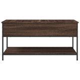 Coffee Table Brown Oak 100x50x50 cm Engineered Wood and Metal 845350