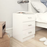 ZNTS Bedside Cabinet High Gloss White 38x35x56 cm Engineered Wood 800462