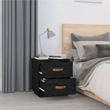 Bedside Cabinet Black 40x34x45 cm Solid Wood Pine 818333