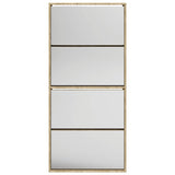 Shoe Cabinet 4-Layer Mirror Oak 63x17x134 cm 273935