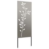 Garden Privacy Screen Floral Rusty 50 x 140 cm Weathering Steel 876328