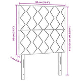 ZNTS LED Headboard with Diamond Blocks Design, Light Grey, 90 cm Velvet 3338495