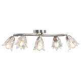 Ceiling Lamp with Transparent Glass Shades for 5 E14 Bulbs Tulip 289233