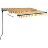 Freestanding Manual Retractable Awning 350x250 cm Yellow/White 3069718