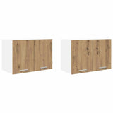Hanging Cabinet 2 pcs Artisan Oak and White Engineered Wood 884177