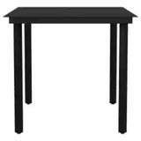 3 Piece Garden Dining Set Black Poly Rattan Glass 3334583