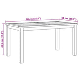 Coffee Table Brown 90 x 50 x 45.5 cm Solid Teak Wood 42002303