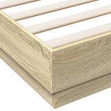 Bed Frame with LED without Mattress Sonoma Oak 150x200 cm King Size 3209788