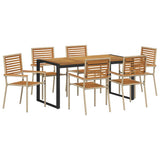 Garden Dining Set 7 pcs Beige and Brown Poly Rattan 3365480