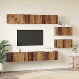 TV Cabinet Set Wall-mounted Old Wood Engineered Wood 3393351