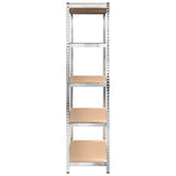 5-Layer Heavy-duty Shelves 2 pcs Silver Steel&Engineered Wood 3154203