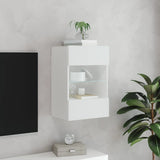 TV Wall Cabinet with LED Lights White 40x30x60.5 cm 837078