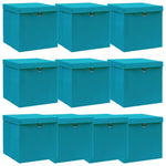 ZNTS Storage Boxes with Lids 10 pcs Baby Blue 32x32x32 cm Fabric 288376