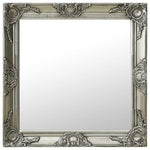ZNTS Wall Mirror Baroque Style 60x60 cm Silver 320334