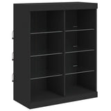 Sideboards with LED Lights 3 pcs Black Engineered Wood 3209136