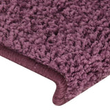 Stair Mats 15 pcs 65x21x4 cm Dark Purple Rectangular Edge 326205