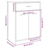Bathroom Cabinet Sonoma Oak 60x33x80 cm Engineered Wood 849645