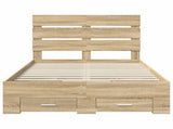 Bed Frame with Drawer Sonoma Oak 135 x 190 cm Engineered Wood 3411982