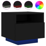 ZNTS Bedside Cabinet with LED Lights Black 40x39x37 cm 836800