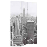 Folding Room Divider 120x170 cm New York by Day Black and White 245857