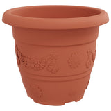 Round Flower Pot 24 pcs Brick Red 30 x 25 cm Plastic 42020291