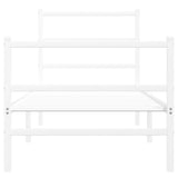 Metal Bed Frame without Mattress with Footboard White 80x200cm 355423