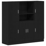 3 Piece Kitchen Cabinet Set Black Engineered Wood 3324152