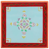 Coffee Table Blue Hand Painted Solid Wood Mango 353763