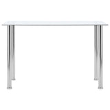 ZNTS Dining Table Transparent 120x60x75 cm Tempered Glass 281850