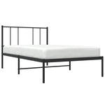 Metal Bed Frame without Mattress with Headboard Black 100x190cm 352474