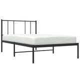 Metal Bed Frame without Mattress with Headboard Black 100x190cm 352474