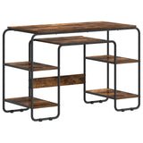 Desk with Storage Smoked Oak 113.5 x 52 x 75.5 cm 8008034