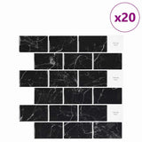 Subway Tile 20 pcs Black Marble 30.5 x 30.5 cm 42021222