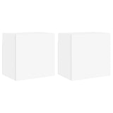TV Wall Cabinets 2 pcs White 40.5x30x40 cm Engineered Wood 836897