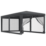 ZNTS Party Tent with 6 Mesh Sidewalls Anthracite 3x6 m HDPE 319239