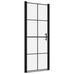 ZNTS Shower Door Tempered Glass 91x195 cm Black 148891