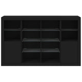Sideboards with LED Lights 3 pcs Black Engineered Wood 3209136