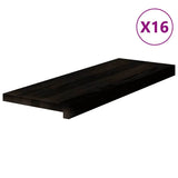 Stair Treads 16 pcs Brown Black 70x30x2 cm Solid Wood Oak 3283055