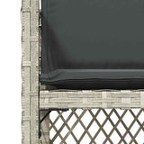 Garden Chairs with Cushions 4 pcs Light Grey Poly Rattan 364954