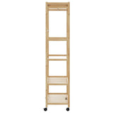 ZNTS Clothes Rack with Shelves and Wheels 90x40x179.5 cm Bamboo 4008921