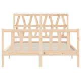Bed Frame without Mattress Double Solid Wood Pine 3192466