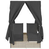 Double Sun Lounger with Roof Light grey 205 x 129 x 200 cm 3376132