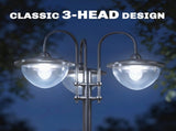 189cm 3-head Solar Lamp Post, Street Light with Planter, Automatic-on, 6 Hour Max Outdoor Ready LED T3398P548527