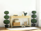 Set of 2 Artificial Plants, Lavender Flowers Ball Trees with Pot, for Home Indoor Outdoor Decor, T3398P328331