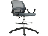 102.5-126cm Draughtsman Office Chair, with Footrest - Grey T3398P329505