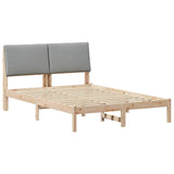 Bed frame Brown and light grey 140 x 200 cm Solid pine wood 878744