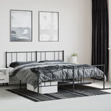 Metal Bed Frame without Mattress with Footboard Black 180x200cm 352502