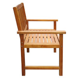 Outdoor Chair Set of 2 Brown Solid Acacia wood Standard Durable 42626