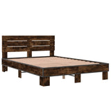 Bed Frame without Mattress Smoked Oak 140x200 cm 3280149