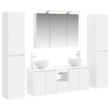 Bathroom Furniture Set 6 pcs White Engineered Wood and Glass 3407207